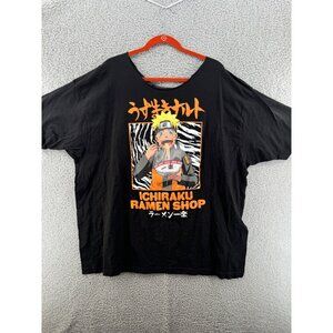 Naruto Ichiraku Ramen Shop T-Shirt  Black Short Sleeve Over Sized Unisex Size 2X